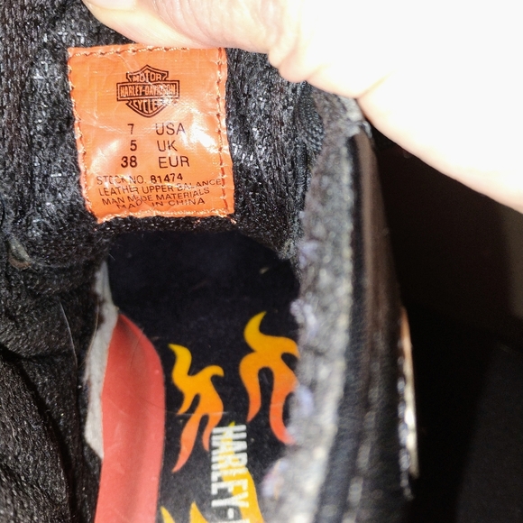 Harley-Davidson Black and Red Flame Boots - Picture 6 of 9